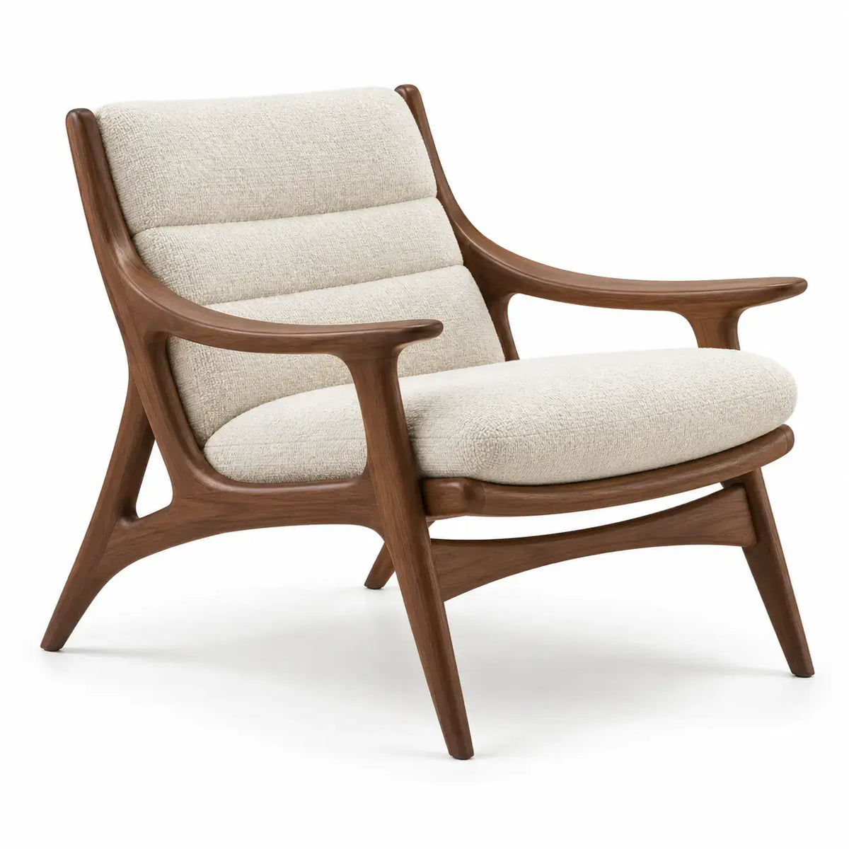 Fåtölj med öppen ram och separata dynor – brun/beige